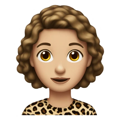 Teenage brown haired girl wearing a leopard print top sticker