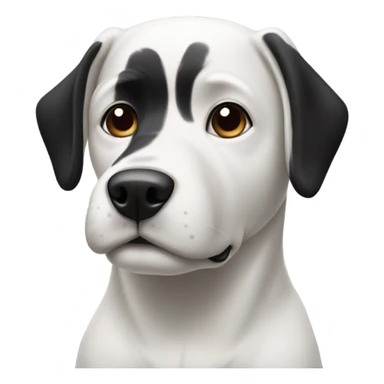 White and black dogy whit full black head sticker