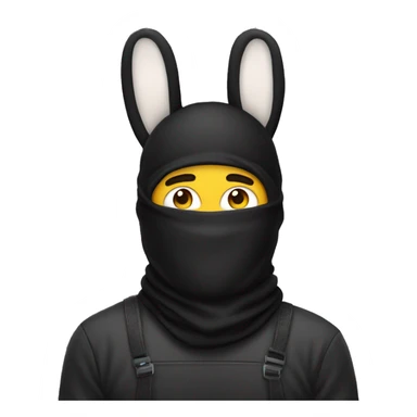 guy in balaclava with bunny ears sticker