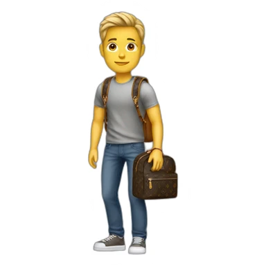 guy with backpack louis vuitton sticker