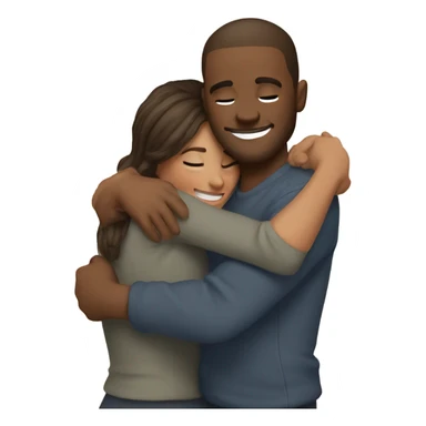 couple hug with warm smiles sticker