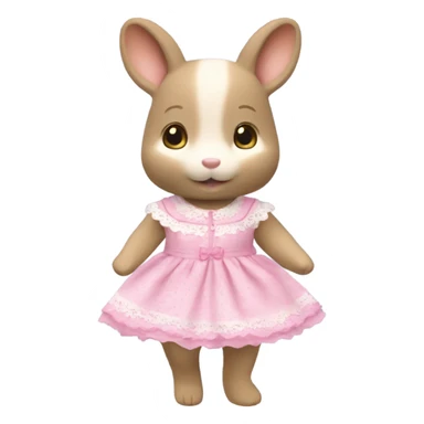Sylvanian families with cute pink dress sticker