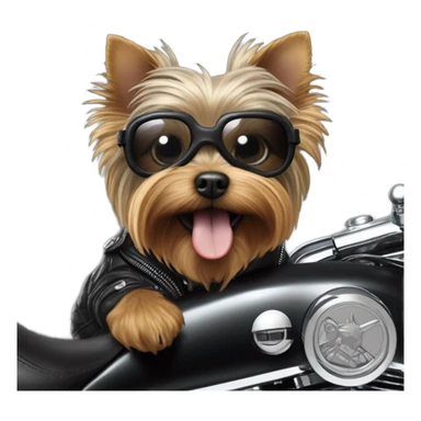 yorkie riding harley sticker