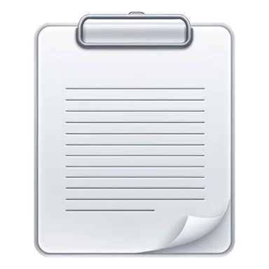 Clean white icon of a  empty document with light outlines, minimalist vector style, transparent background. sticker