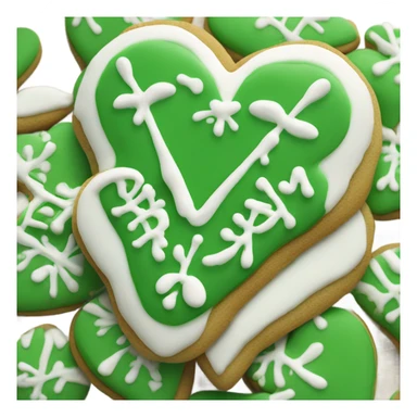 Green cookie heart with ohana sticker