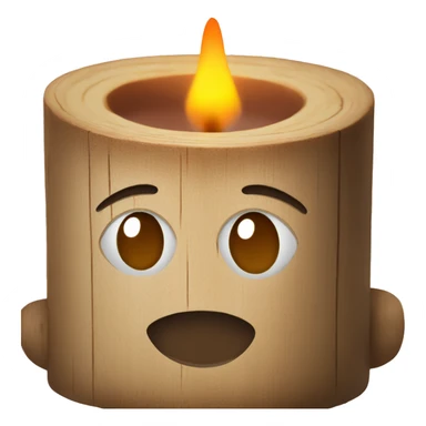 Wooden wick candle sticker