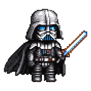 Oreo cookie wearing Darth Vader costume with helmet and lightsaber sticker