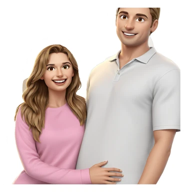 smiling girl and boy duo sticker