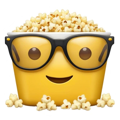 Popcorn with cinema glasses on it sticker