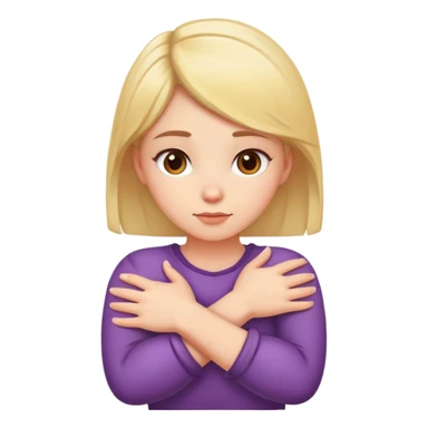 Girl with arms crossed hands around neck sticker