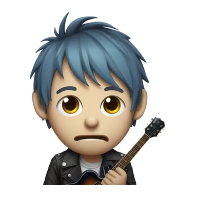 damon albarn holding a guitar and crying sticker