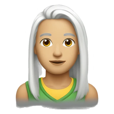 Blanco mitad de pelo teñido de blanco sticker