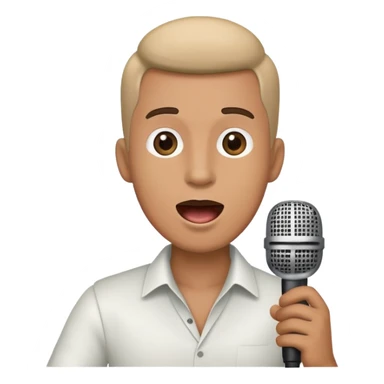 Man holding a microphone, singing or speaking sticker