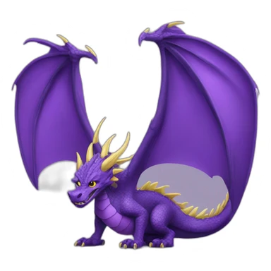 urple dragon with yellow eyes sticker
