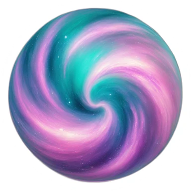 Swirling galaxy orb teal pink purple sticker