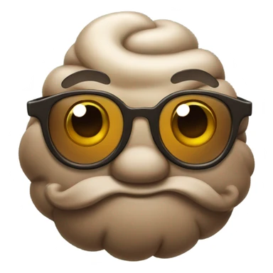 Poop with glasses sticker