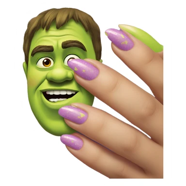 Sassy shrek fake nails sticker