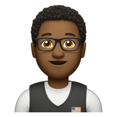 man basketball player with glasses sticker