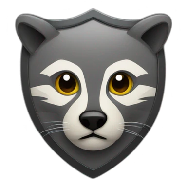 shield with raccoon head on it sticker