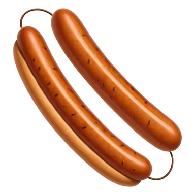 Single grilled sausage on a plain white background sticker