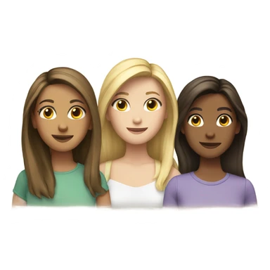 Three brunettes and one blonde friends  sticker