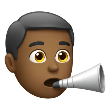 Guy blowing a whistle sticker