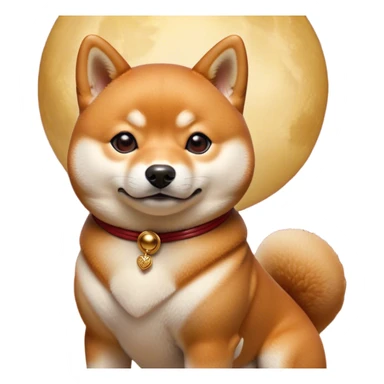 Cinematic Noble Shiba Inu Portrait Emoji, Poised and regal, with a compact, agile build and a well-groomed fur of vibrant red with a creamy underbelly, deep-set soulful brown eyes, Simplified yet sharp and sophisticated features, highly detailed, glowing with a soft, dignified glow, high shine, intelligent and spirited, stylized with an air of elegance, focused and attentive, soft glowing outline, capturing the essence of a watchful and confident companion, so majestic it feels as though it could prance out of the screen with effortless authority! sticker