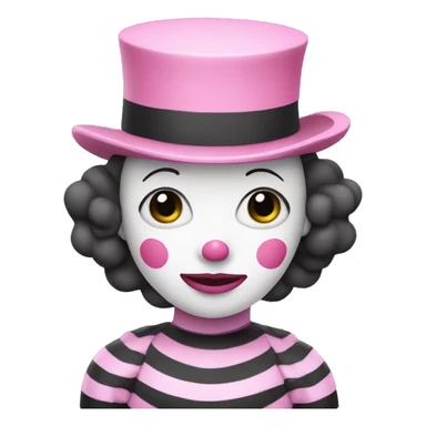Pink mime with stripes sticker