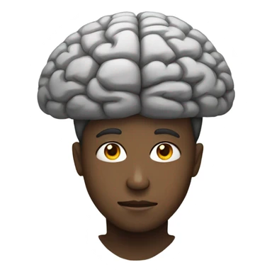 Faceless boy with big brain on top of head sticker