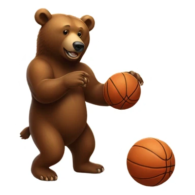 Brown Bear spinning basketball on his finger  sticker