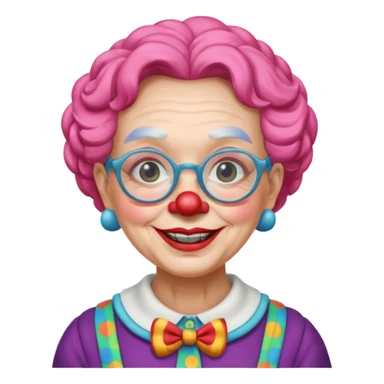 grandma clown with eyeglasses sticker