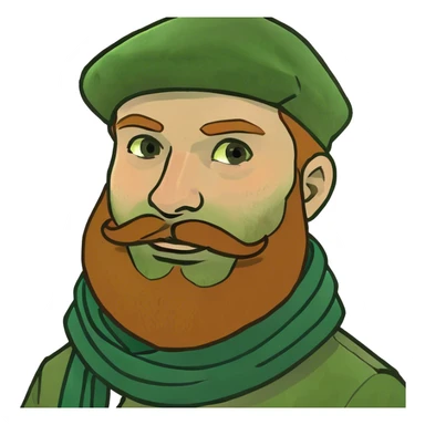 ginger bearded man with brown hair  sticker