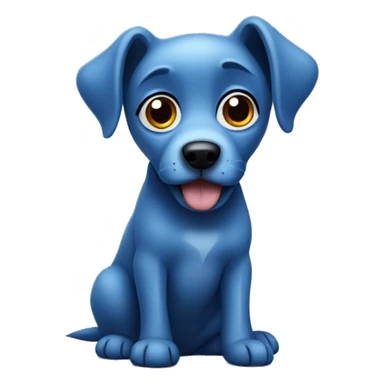 Blue dog with big eyes sticker