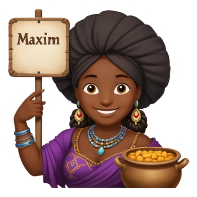 
pot-bellied black gypsy with a sign maxim sticker