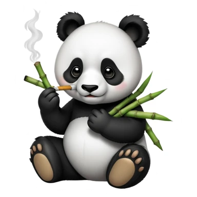 Panda smokes bamboo sticker