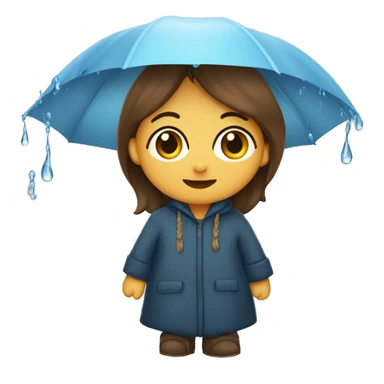 Loira cacheada de pele clara com capa de chuva  sticker