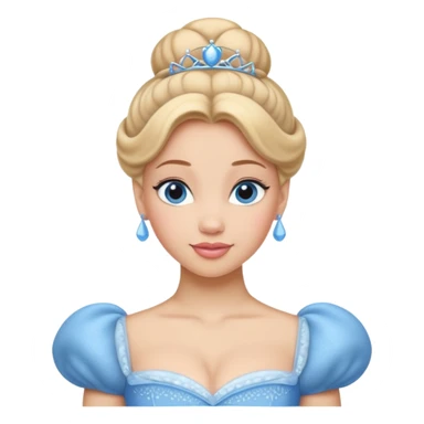 Princesa cinderella Disney com vestido grande e cheio com um coque sticker