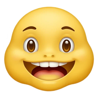 Classic yellow emoji biting bottom lip sticker