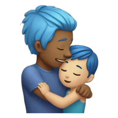 boy-with-blue-hair-pats-girlfriend's-head sticker