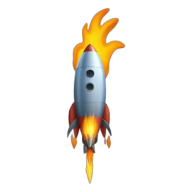 rocket with flame shaped as Ukrainian trident sticker