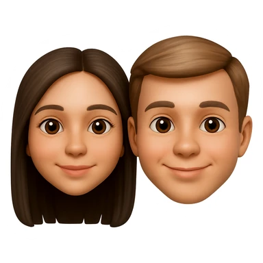 emoji stile iphone di relazione tra due persone, iperrealistico 4k sticker