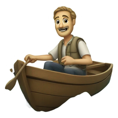 Wassermann Krebs in a boat love sticker