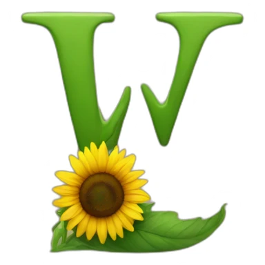 LETTER W SUNFLOWER sticker
