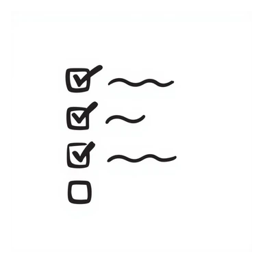 checklist icon, hand-drawn doodle style sticker