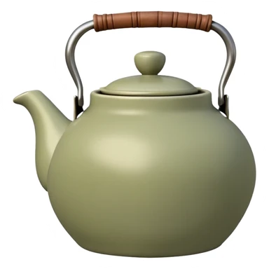 pale olive retro teapot sticker