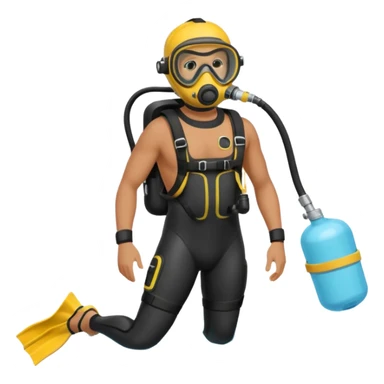 diver man swimming full body with diver mask and oxygen tank
 sticker