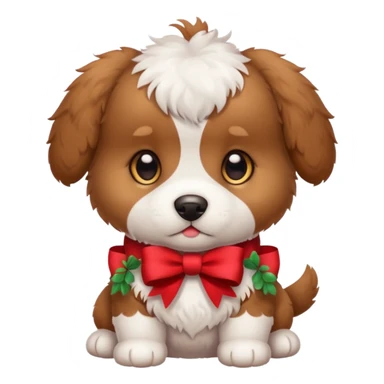 This puppy 🐶 with a bow sticker