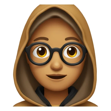 tan face wearing square glasses and black hoodie eating hotdog sticker