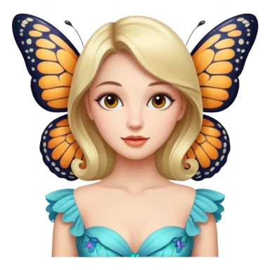 Beautiful lady in the butterfly dress sticker