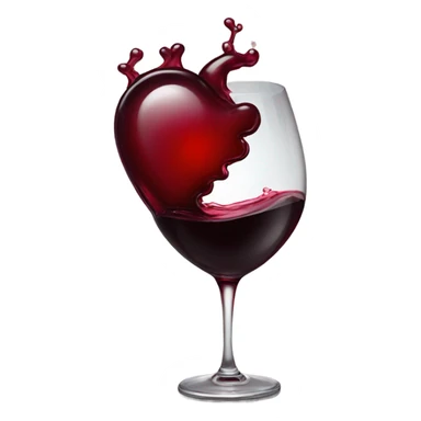 red wine heart sticker